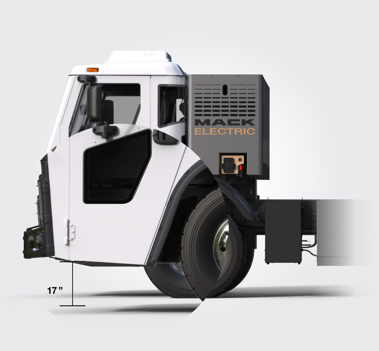Mack LR electric truck offers easier entry & exit.