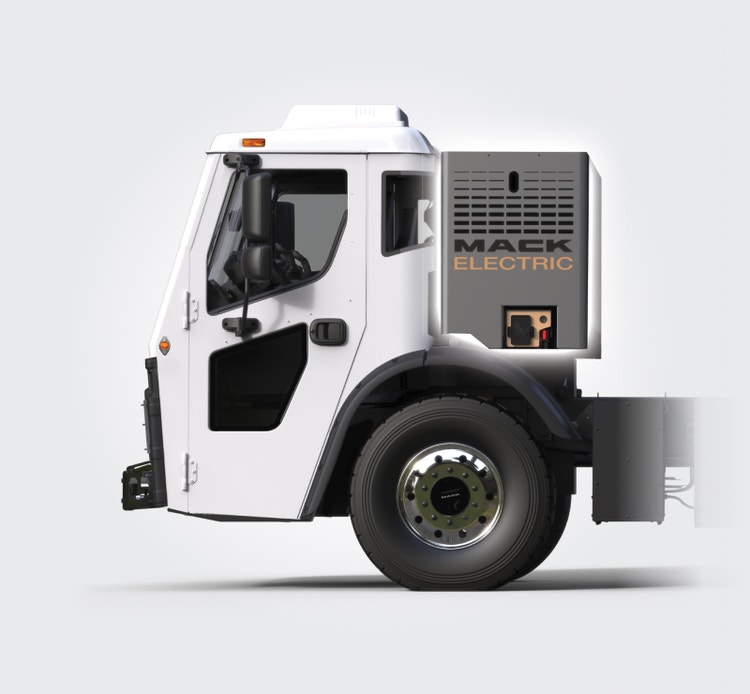 Mack LR Electric truck, with 0 emissions oil changes disel costs.