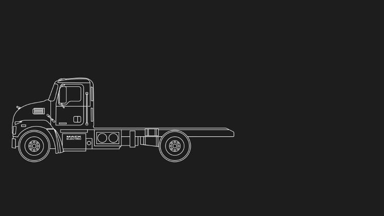 A white outline of a truck