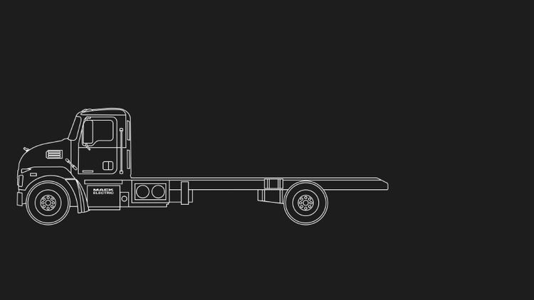 A white outline of a truck