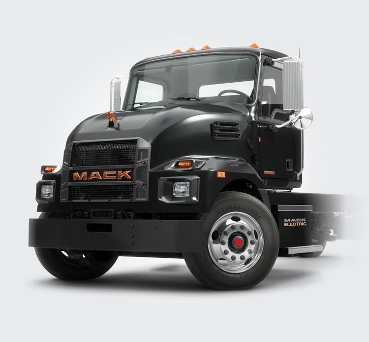 Mack MD Electric truck with a new longer cab and wider interior.