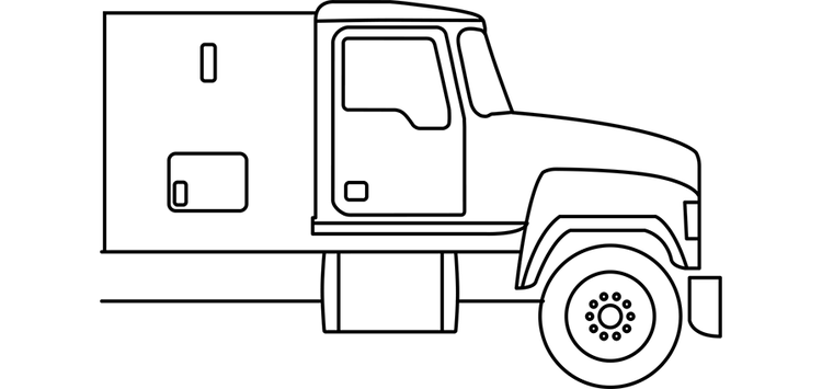 A black outline of a 48-inch Flat Top Sleeper